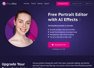 How photodiva.net looks like on a tablet such as an iPad.