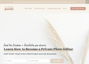 How photoeditorsguide.com looks like on a tablet such as an iPad.
