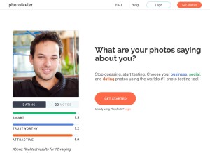 How photofeeler.com looks like on a tablet such as an iPad.