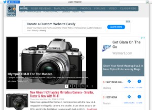 How photographyreview.com looks like on a tablet such as an iPad.