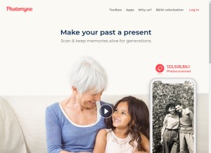 How photomyne.com looks like on a tablet such as an iPad.
