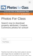 How photosforclass.com looks like on a mobile device such as an iPhone.