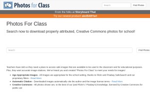 How photosforclass.com looks like on a tablet such as an iPad.