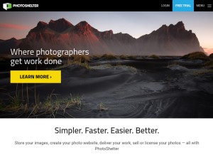 How photoshelter.com looks like on a tablet such as an iPad.