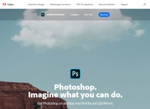 How photoshop.com looks like on a tablet such as an iPad.