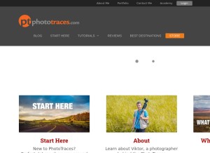 How phototraces.com looks like on a tablet such as an iPad.