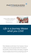 How photoweavers.com looks like on a mobile device such as an iPhone.
