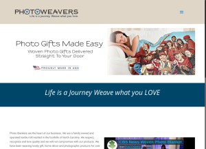 How photoweavers.com looks like on a tablet such as an iPad.