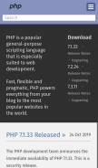 How php.net looks like on a mobile device such as an iPhone.