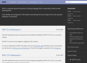 How php.net looks like on a tablet such as an iPad.