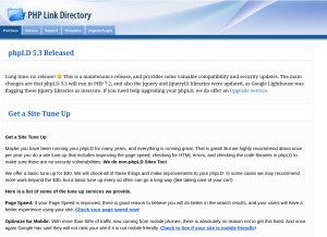 How phplinkdirectory.com looks like on a tablet such as an iPad.