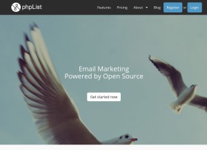 How phplist.com looks like on a tablet such as an iPad.