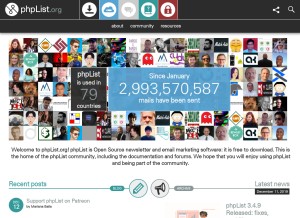 How phplist.org looks like on a tablet such as an iPad.