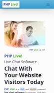 How phplivesupport.com looks like on a mobile device such as an iPhone.
