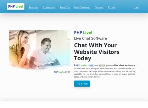 How phplivesupport.com looks like on a tablet such as an iPad.