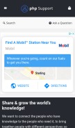 How phpsupport.co looks like on a mobile device such as an iPhone.