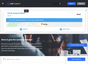 How phpsupport.co looks like on a tablet such as an iPad.