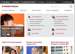 How phs.org looks like on a tablet such as an iPad.