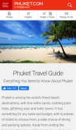 How phuket.com looks like on a mobile device such as an iPhone.