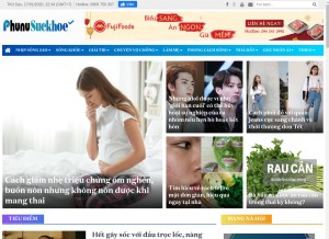 How phunusuckhoe.vn looks like on a tablet such as an iPad.