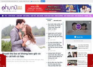 How phunuvagiadinh.vn looks like on a tablet such as an iPad.