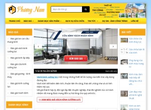 How phuongnamglass.com looks like on a tablet such as an iPad.