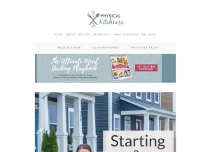 How physicalkitchness.com looks like on a tablet such as an iPad.