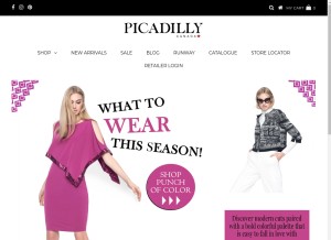 How picadillyfashions.com looks like on a tablet such as an iPad.