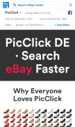 How picclick.de looks like on a mobile device such as an iPhone.
