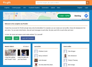 How picgifs.com looks like on a tablet such as an iPad.
