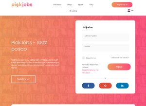 How pick.jobs looks like on a tablet such as an iPad.