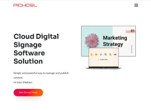 How pickcel.com looks like on a tablet such as an iPad.