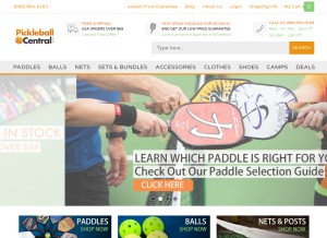 How pickleballcentral.com looks like on a tablet such as an iPad.