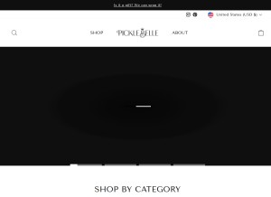 How picklebelledesigns.com looks like on a tablet such as an iPad.