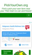 How pickyourown.org looks like on a mobile device such as an iPhone.