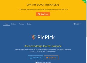 How picpick.org looks like on a tablet such as an iPad.