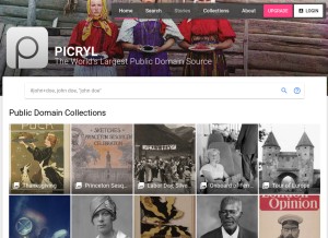 How picryl.com looks like on a tablet such as an iPad.