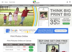 How picsin.in looks like on a tablet such as an iPad.