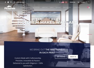 How pictorem.com looks like on a tablet such as an iPad.