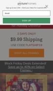 How pictureframes.com looks like on a mobile device such as an iPhone.