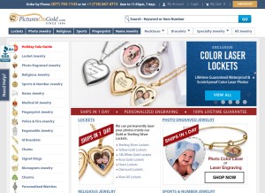 How picturesongold.com looks like on a tablet such as an iPad.