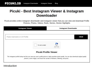How picuki.io looks like on a tablet such as an iPad.