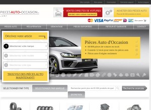 How piecesauto-occasion.fr looks like on a tablet such as an iPad.