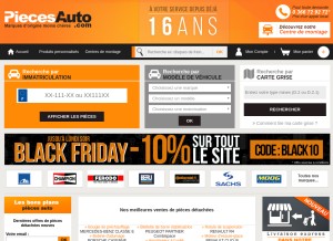 How piecesauto.com looks like on a tablet such as an iPad.