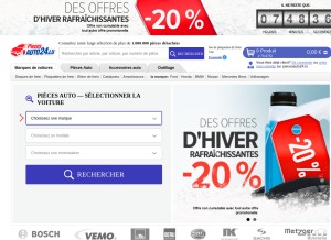 How piecesauto24.lu looks like on a tablet such as an iPad.