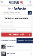 How piecesautopro.be looks like on a mobile device such as an iPhone.
