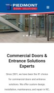 How piedmontdoorsolutions.com looks like on a mobile device such as an iPhone.