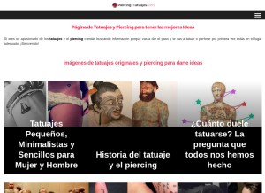 How piercingytatuajes.com looks like on a tablet such as an iPad.