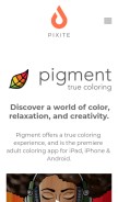 How pigmentapp.co looks like on a mobile device such as an iPhone.