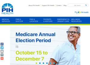 How pihhealth.org looks like on a tablet such as an iPad.